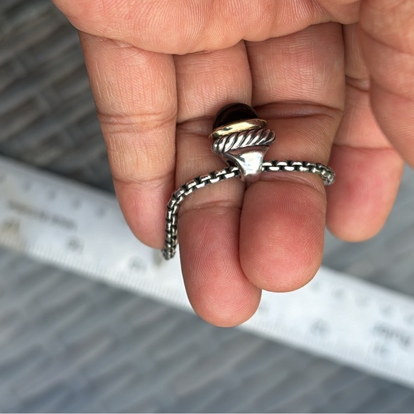 David Yurman 14k Gold & Sterling Silver Acorn Onyx Pendant & Necklace ✨FORM✨ - Picture 5 of 10